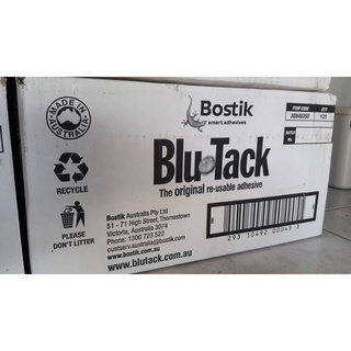 Blu tack กาวดินน้ำมัน Bostik Blutack  ของแท้จากออสเตรเลีย จำหน่ายราคาส่ง  1 ลัง ประหยัด 120 ชิ้น