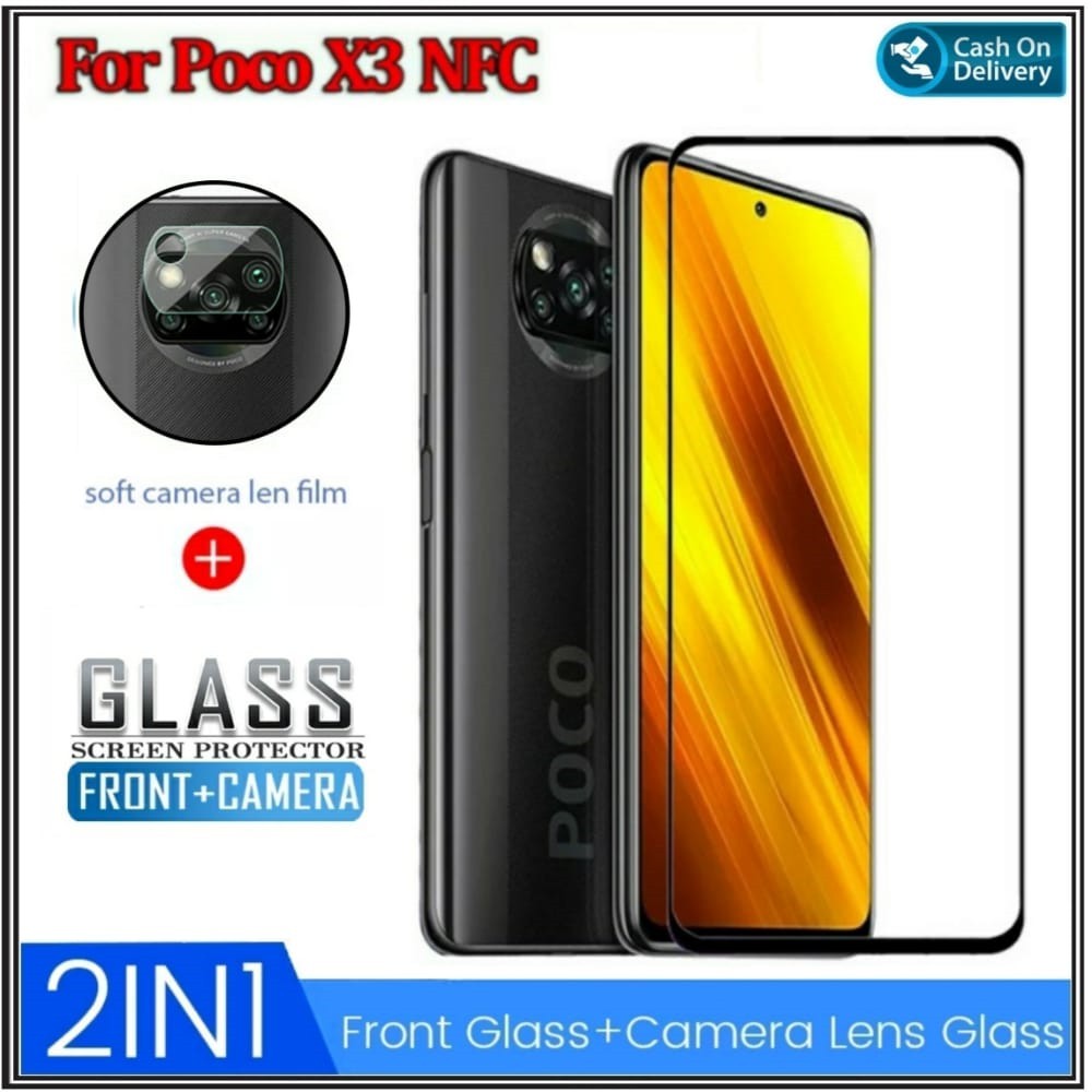 Mondi Store กระจกนิรภัย Poco X3 M3 F1 ฟรีกล้องป้องกันรอยขีดข่วน Xiaomi Pocophone X3 M3 F1