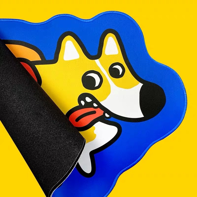 (พร้อมส่ง) แผ่นรองเม้าส์ แผ่นรองคีย์บอร์ด ลายหมาคอร์กี้ Mouse pad Keyboard Corgi - รูปที่ 2