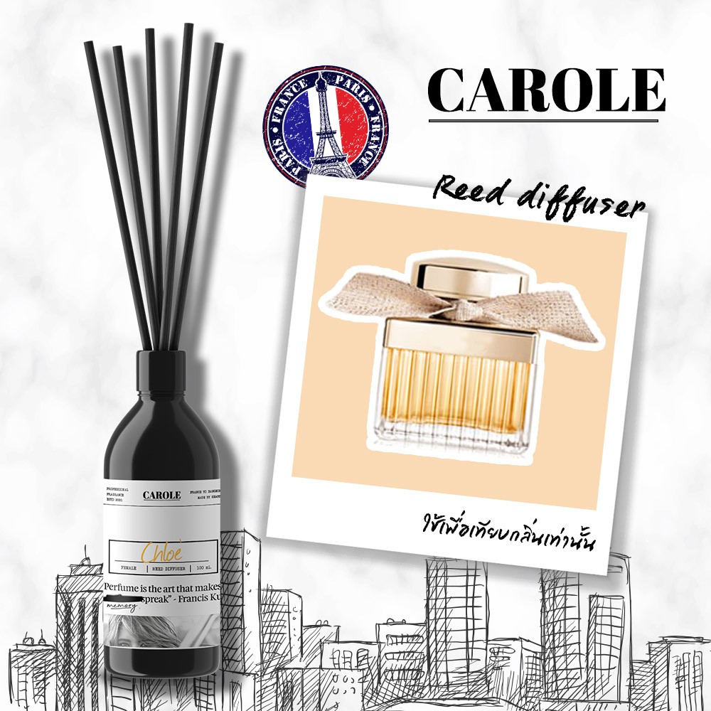 ก้านไม้กระจายกลิ่นหอม CHOLE 50 ml - 100 ml.  กลิ่นน้ำหอมแบรนด์เนม น้ำหอมปรับอากาศ น้ำหอมห้อง