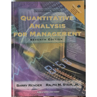 Quantitative analysis for Management 7th edition Barry Render Ralph M. Stair Jr.