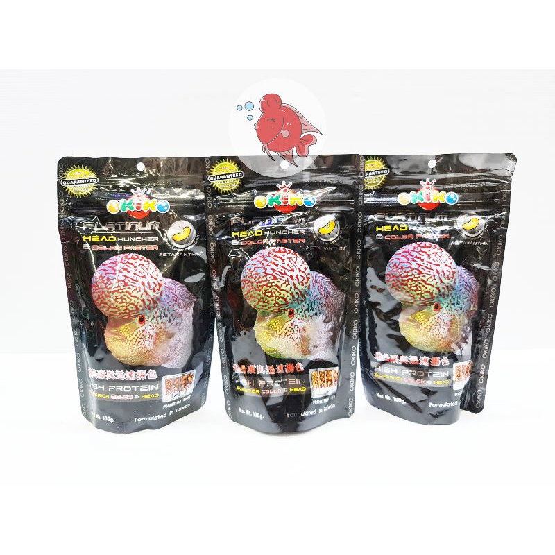 อาหารปลา โอกิโกะ แพลทินั่ม Okiko Platinum 100กรัม สูตรเร่งสี เร่งหัว เพิ่มมุก
