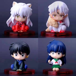 โมเดลฟิกเกอร์ Pvc อนิเมะ Sesshoumaru Inuyasha ขนาด 4.5 ซม. ของเล่นสะสม สําหรับเด็ก 4 ชิ้น ต่อชุด