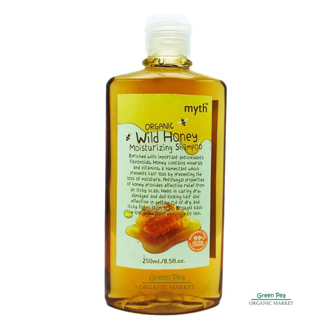 Myth, แชมพู ออแกนิก ไวลด์ฮันนี่ ,Organic Wild Honey with moisturing Shampoo,250  ml.