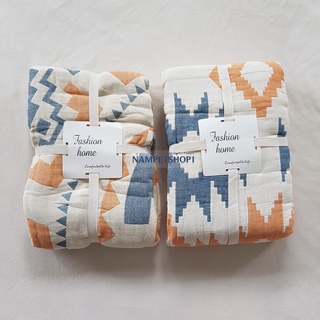 ผ้าห่มสไตล์ญี่ปุ่นทอหนา 4 ชั้น Four-layer cotton gauze blankets (Size 150x200 cm.)