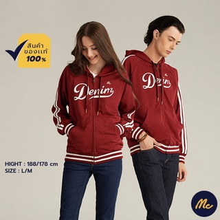 Mc JEANS เสื้อกันหนาว เสื้อ ฮู้ด mc เสื้อแขนยาว Unisex สีแดง MJHP152