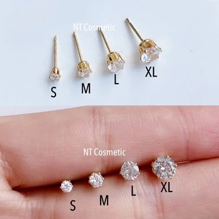 🇹🇭( EF02 )ต่างหูเพชร 6 คู่ ต่างหู รุ่นยอดนิยม เม็ดกลม Diamond Earings