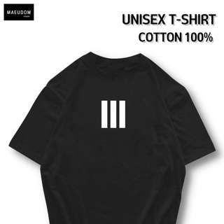 เสื้อยืด สามขีด ผ้า COTTON 100%