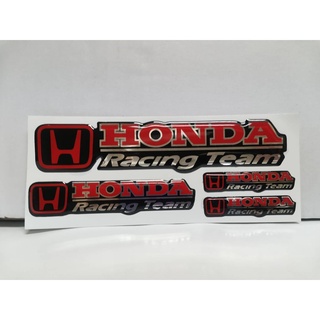 สติ๊กเกอร์ ชุด เทเรซิ่นนูน สำหรับรถ Honda คำว่า Honda Racing Team ติดรถ แต่งรถ ฮอนด้า sticker สวย