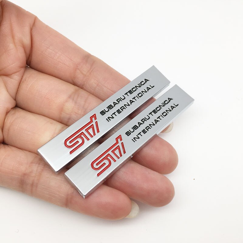 2pcs 三维 โลหะ STI โลโก้สําหรับ Subaru XV Legacy Forester Impreza WRX STI รถตกแต่งสัญลักษณ์รถ Fender ด้านข้าง badge สติกเกอร์
