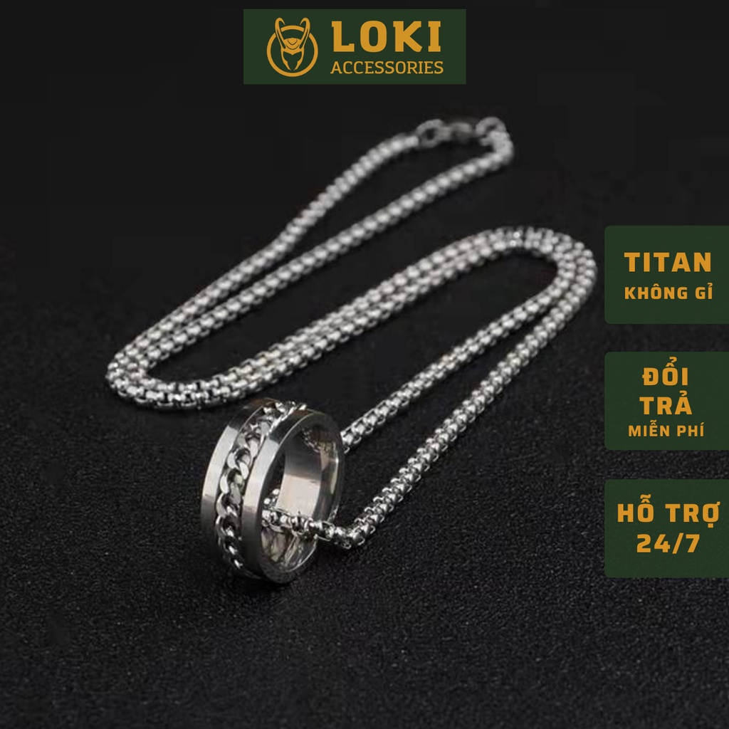 Loki Accessories สร้อยคอโซ่เงินไทเทเนียมสําหรับผู้ชายและผู้หญิง เครื่องประดับแฟชั่นที่สวยงาม - TIN N