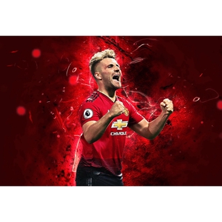 ลุค ชอว์ Luke Shaw Manchester United แมนเชสเตอร์ยูไนเต็ด แมนยู โปสเตอร์ Poster วอลเปเปอร์ ตกแต่งผนัง ฟุตบอล Football