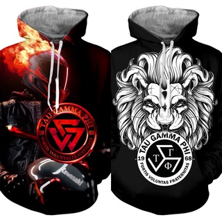 เสื้อกันหนาว มีฮู้ด พิมพ์ลาย Triskelion Tau Gamma Phi Full Sublimation 3 มิติ สําหรับผู้ชาย 1b147e