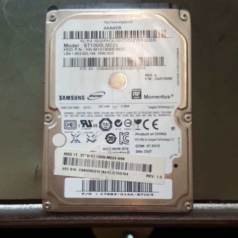 Harddisk NB 1000G. มือสอง