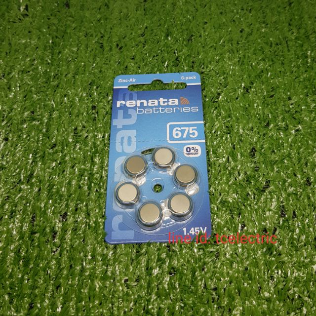 ถ่านเครื่องช่วยฟัง Renata 1แผงบรรจุ6ก้อน(เบอร์10 13 312 675)