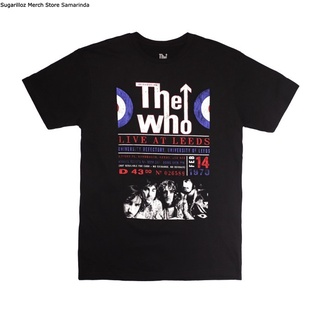 เสื้อยืดวงดนตรีคอลูกเรือเสื้อยืดคอกลมเสื้อยืด พิมพ์ลายวง The WHO LIVE AT LEEDS 70 - Mผ้าฝ้ายแท้all size