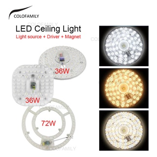 โคมไฟเพดาน LED 3 สี (ขั้วต่อฟรี) โคมไฟแม่เหล็ก ทรงกลม สี่เหลี่ยม สําหรับห้องนอน ห้องนั่งเล่น บ้าน หลอดไฟเพดาน