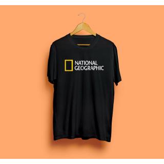 แฟชั่นเสื้อยืด National Geographic โลโก้สถานีโทรทัศน์ Natgeo Society ใหม่เสื้อยืดสีดำ