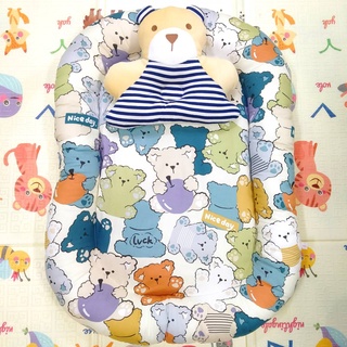 ที่นอนเบาะไข่แฟนซี แบรนด์ Pingbaby ผลิตจาก Cotton 100% (ลายน้องหมี)