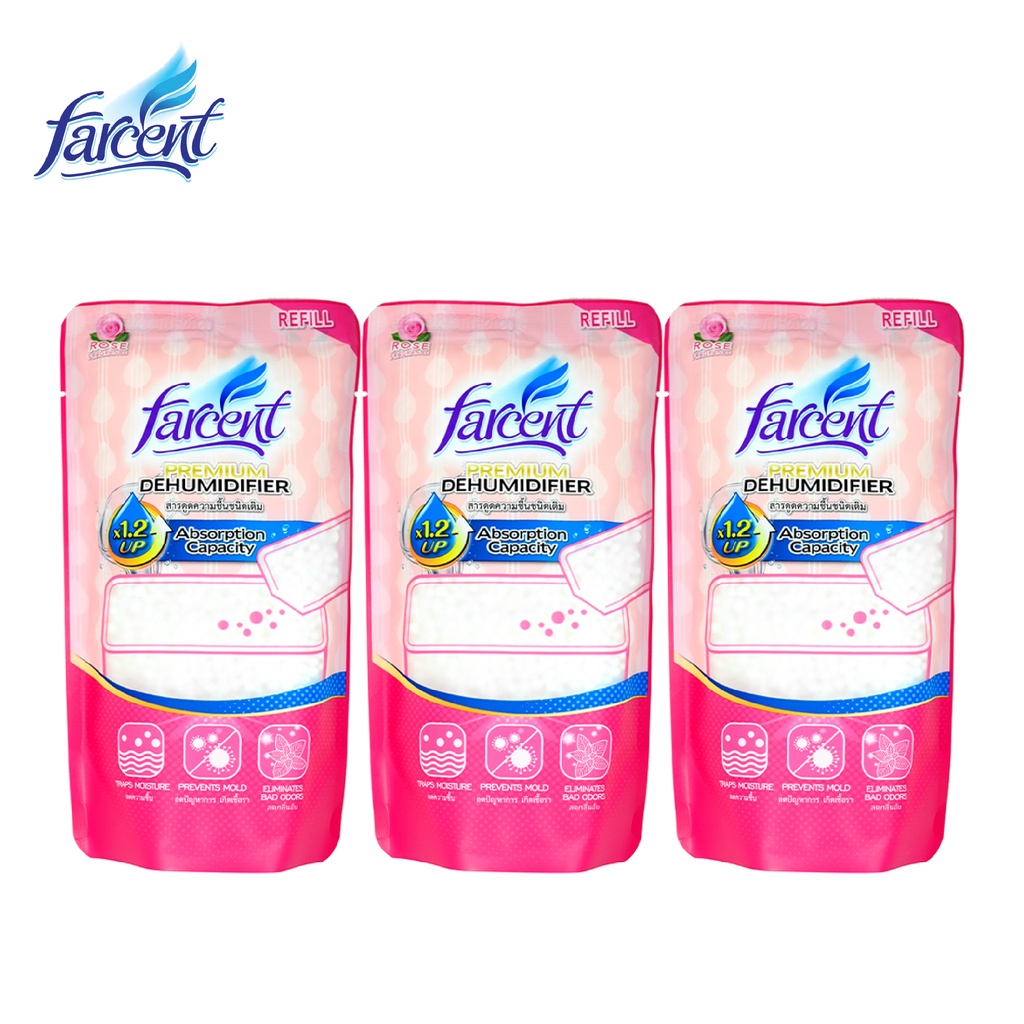 [ขายดี] Farcent รีฟิลสารดูดความชื้น 660 กรัม แพ็ค 3
