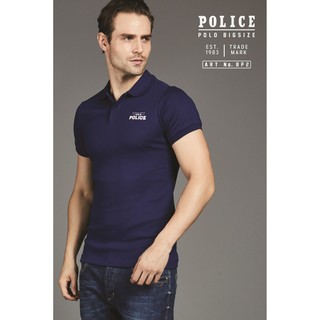 เสื้อโปโล Police Bigsize ทรง Slim fit  พอดีตัว  ผุ้ชาย/ผู้หญิง สีดำ,กรม,ขาว,เทา (BP2)