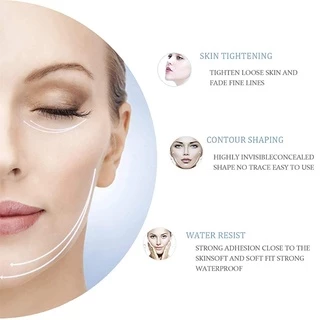 ST 40 ชิ้นคอบางสายใบหน้าที่มองไม่เห็น V-Shape Anti-Wrinkle สติกเกอร์ Lift Up Tape