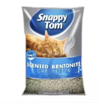 Snappy Tom Cat Litter 10L - BABY POWDER Scented Bentonite