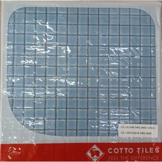 Cotto GL Glass 3401 (06S) 12*12 กระเบื้องแก้ว โมเสคแก้ว GL 12*12 กลาส 3401 (06S) สีฟ้า