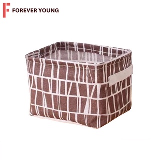 TForever Young-ตะกร้าผ้าใบขนาดกลาง ตะกร้าจัดของ แต่งโต๊ะทำงาน พับเก็บได้ กันน้ำ รุ่น MX-633