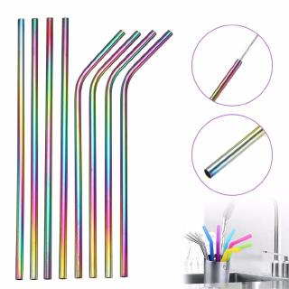 Bubble Tea Stainless Steel Straws Reusable Drinking Straw Milk Metal Straw Brush