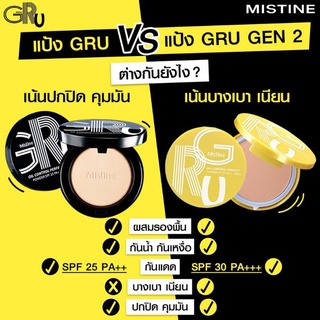 ‼️‼️มิสทีน💥💥แป้งกรู ออยล์ คอนโทรล ปกปิด คุมมัน 10g MISTINE GRU OIL CONTROL PERFECT POWDER