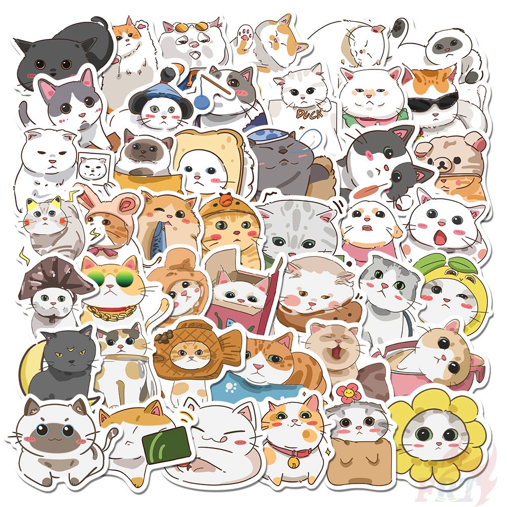Q Cats' Daily Life Series 01 สติ๊กเกอร์ 60Pcs/Set DIY Fashion Waterproof Decals Doodle สติ๊กเกอร์