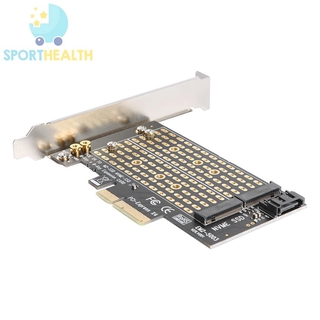 Sporthealth 1 . 27 M . 2 Nvme To Pcie อะแดปเตอร์การ์ดขยายคีย์ Ssd To Pci - E 3 . 0X4 Sata