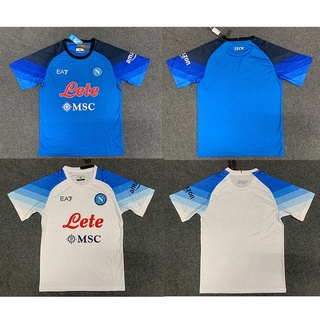 เสื้อกีฬาแขนสั้น ลายทีมชาติฟุตบอล Naples 22-23 ชุดเหย้า และกางเกงขาสั้น คุณภาพสูง สําหรับผู้ชาย