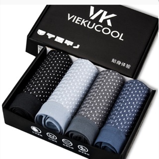 กางเกงในชายแบรนด์ VIEKUCOOL แนวสปอร์ต 1 กล่อง มี 4 ตัว เนื้อผ้าดีมาก ซักเครื่องได้ Boxer