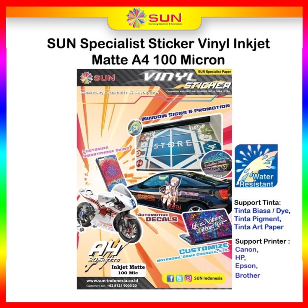 สติกเกอร์ไวนิลอิงค์เจ็ท A4 กันน้ํา เนื้อแมตต์ เคลือบเงา สีเงิน ขนาด A4 (epson canon hp brother ori d