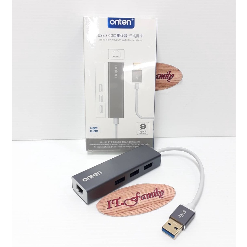 USB 3.0 TO Lan Gigabit(10/100/1000)+HUB USB 3.0 x 3 Port  OTN-5220  ONTEN  (ออกใบกำกับภาษีได้)