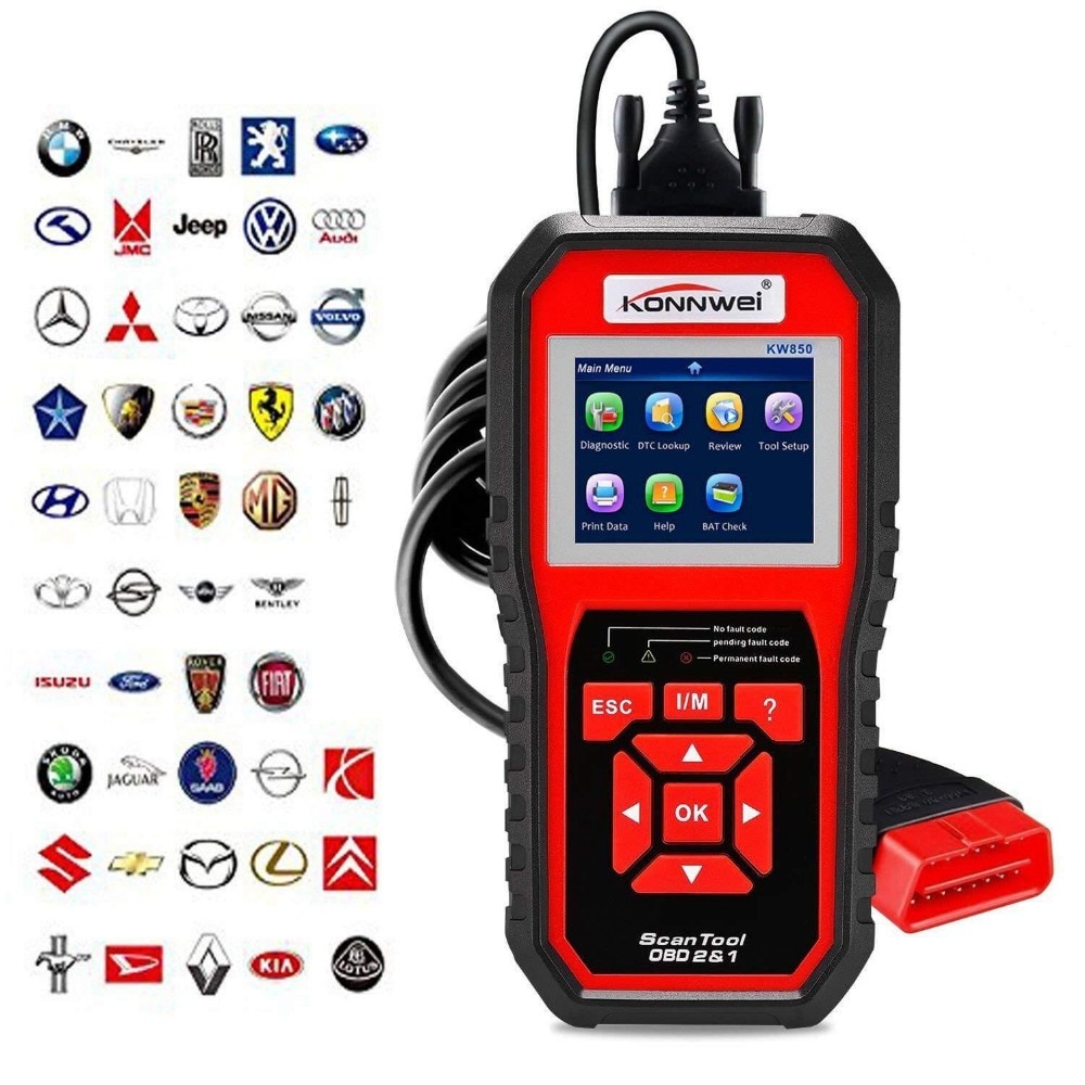 Professional OBD2 เครื่องสแกนเนอร์ KW850 รหัส Reader รถเครื่องยนต์วินิจฉัย EOBD สแกนเครื่องมือสําหรับ OBDII &CAN Protocol รถตั้งแต่ปี 1996