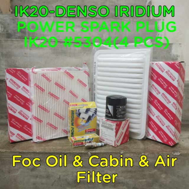 IK20-DENSO IRIDIUM POWER SPARK PLUG IK20 5304(4 ชิ้น) FOC OIL & AIR & CABIN FILTER