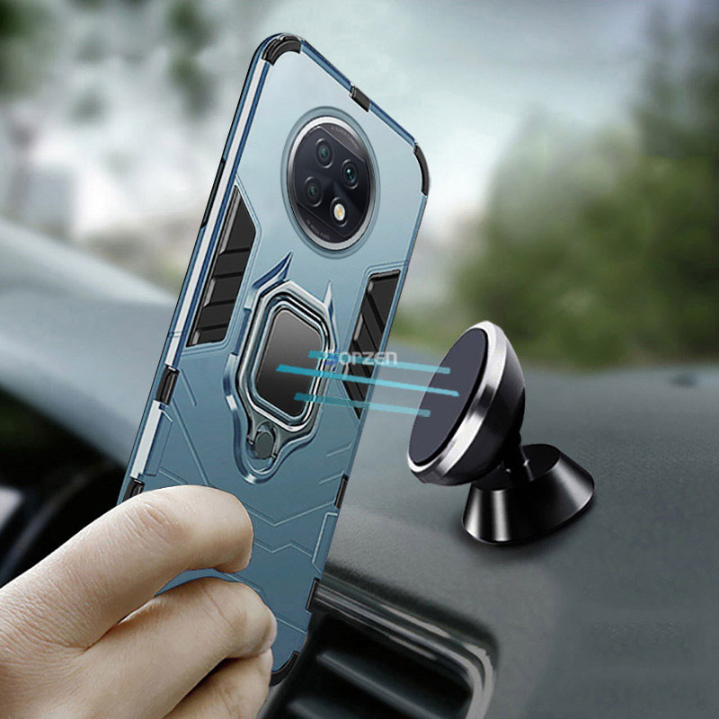 Romatic For Xiaomi Redmi Note 9T 5G Shockproof Back Car Case Bracket KickStand 360 Ring Holder Hard 