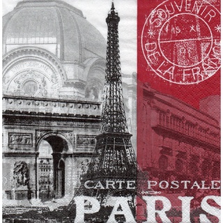 Pladao Napkin ภาพ Landmark Paris France กระดาษ แนพกิ้น สำหรับงานศิลปะ เดคูพาจ decoupage ขนาด L 33x33