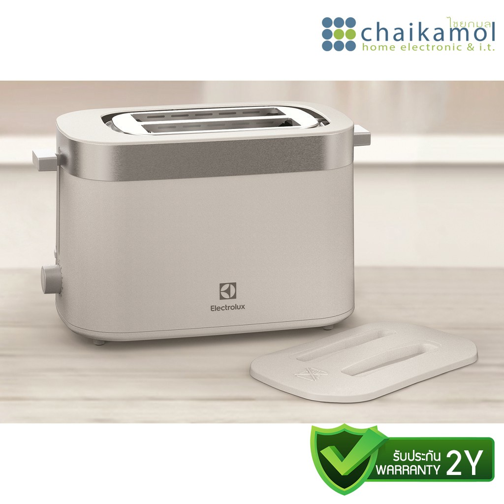 Electrolux เครื่องปิ้งขนมปัง สีขาว ( 870 วัตต์) รุ่น E2TS1-100W / รับประกัน 2 ปี