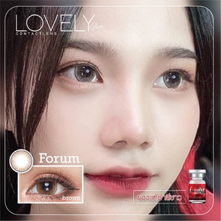 คอนแทคเลนส์ สีน้ำตาล Lovely plus forum brown.