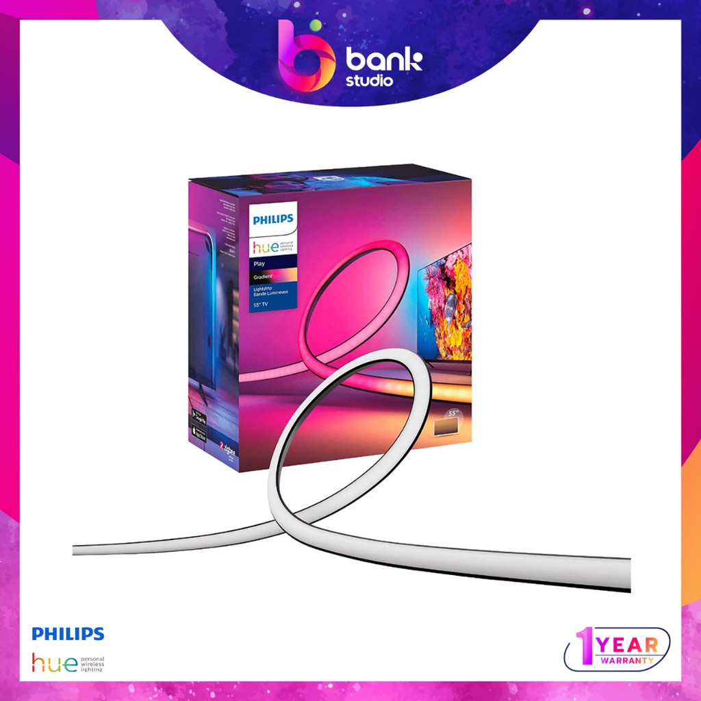(ประกัน 1ปี) ไฟติดหลังทีวี ไฟเส้นเปลี่ยนสีตาม TV Philips Hue Play Gradient TV LightStrip 55-75นิ้ว – โปรปัง
