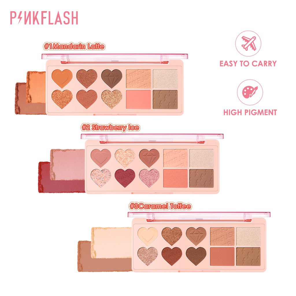 Pinkflash Multiple Face Palette Eyeshadow Blush Highlighter Nude Brown