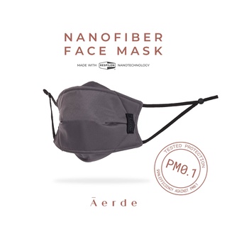 URBN Mask by Āerde (แอร์เด้) — Grey / สีเทา • หน้ากากนาโนไฟเบอร์•กรองฝุ่นละออง 99.9%• [earthtonestore]