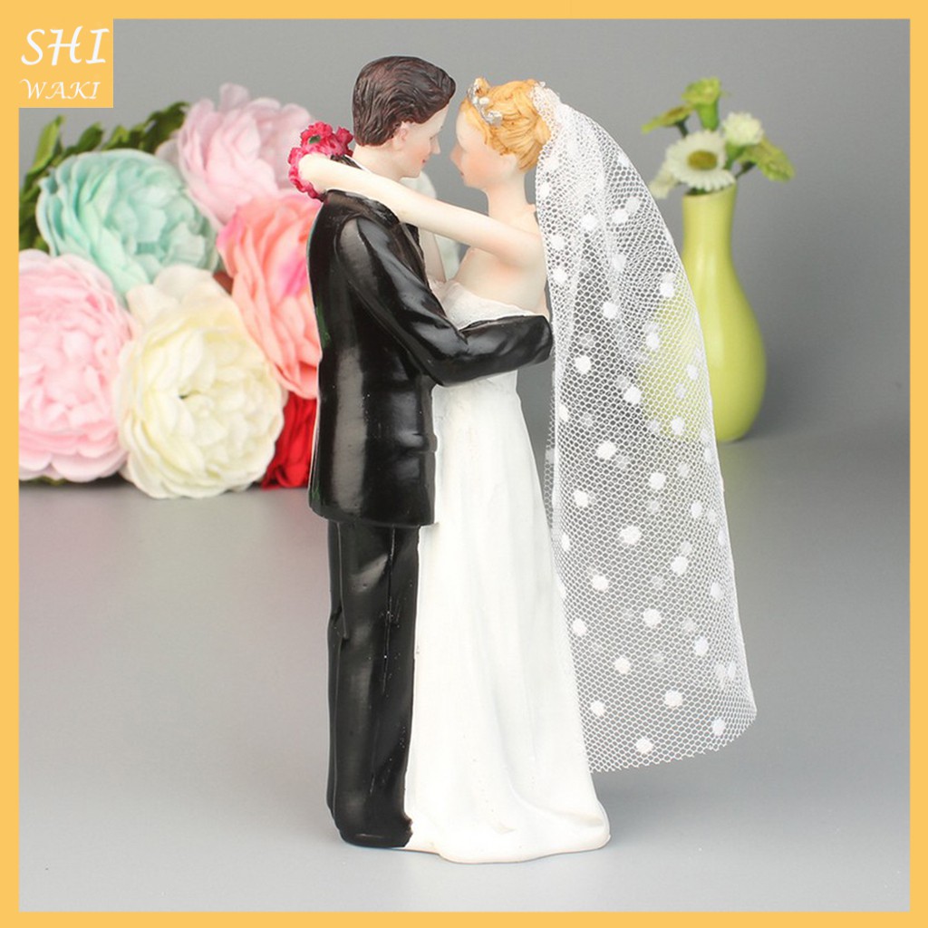 ( In Stock ) ตุ๊กตาคู่บ่าวสาวเรซิ่นสําหรับตกแต่งเค้กแต่งงาน
