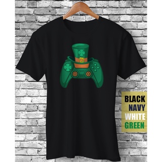 [COD]เสื้อยืดลําลอง แขนสั้น คอกลม พิมพ์ลาย St Patricks Day Shamrock Video Game Controller Shenanigans เหมาะกับของขวัญ สํ