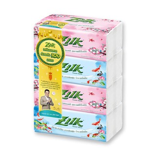 🔥HOT🔥 ซิลค์ กระดาษเช็ดหน้า ลัคกี้ ซอฟท์แพค 180 แผ่น แพ็ค 4 ห่อ Zilk Lucky Soft Pack 180 Sheets x 4 Packs