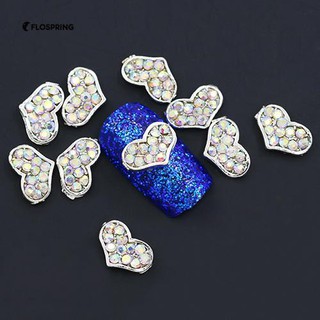 10 x 3D แวววาว Rhinestone เล็บสติกเกอร์เครื่องประดับโลหะผสม DIY ตกแต่ง